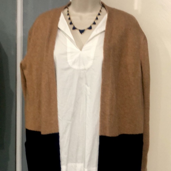 Madewell Kent Colorblock Coziest Sweater tan/blue - Picture 6 of 16
